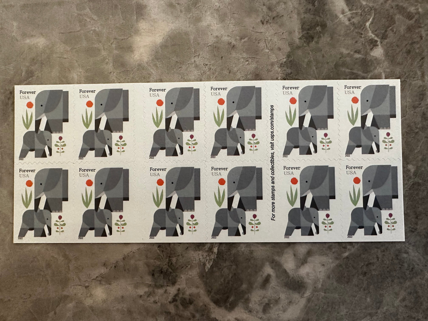 Cartoon Elephants Star Forever First Class Postage Stamps